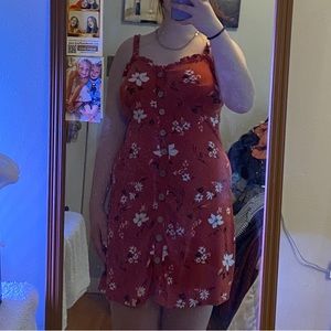orange dress with flowers, size XL, very soft